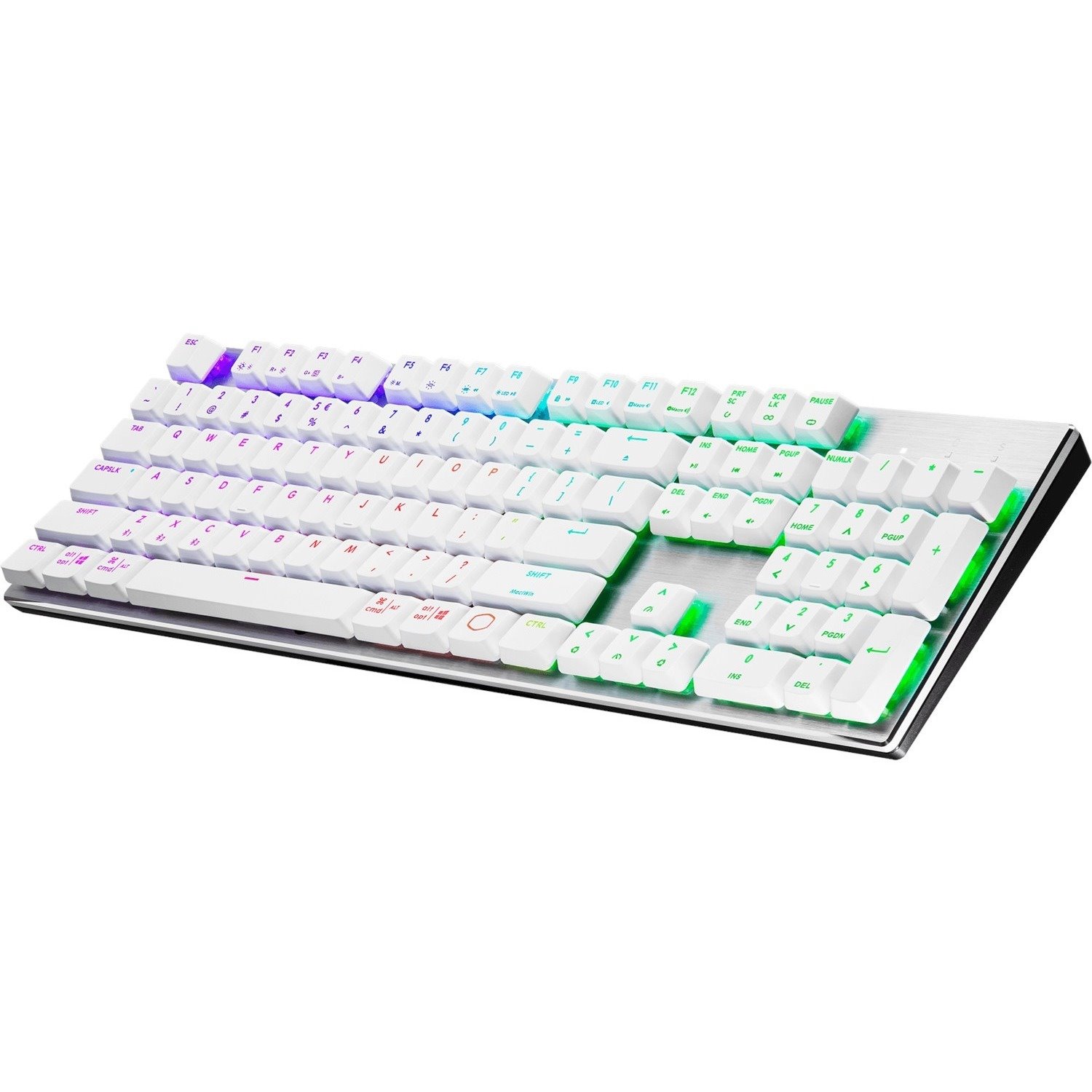 Cooler Master SK653 Gaming Keyboard - Wired/Wireless Connectivity - USB Type A Interface - RGB LED - English (US) - Silver/White