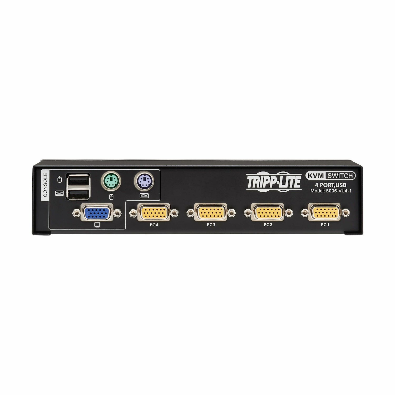 Eaton Tripp Lite Series 4-Port VGA KVM Switch for USB or PS/2 Keyboard/Mouse, TAA