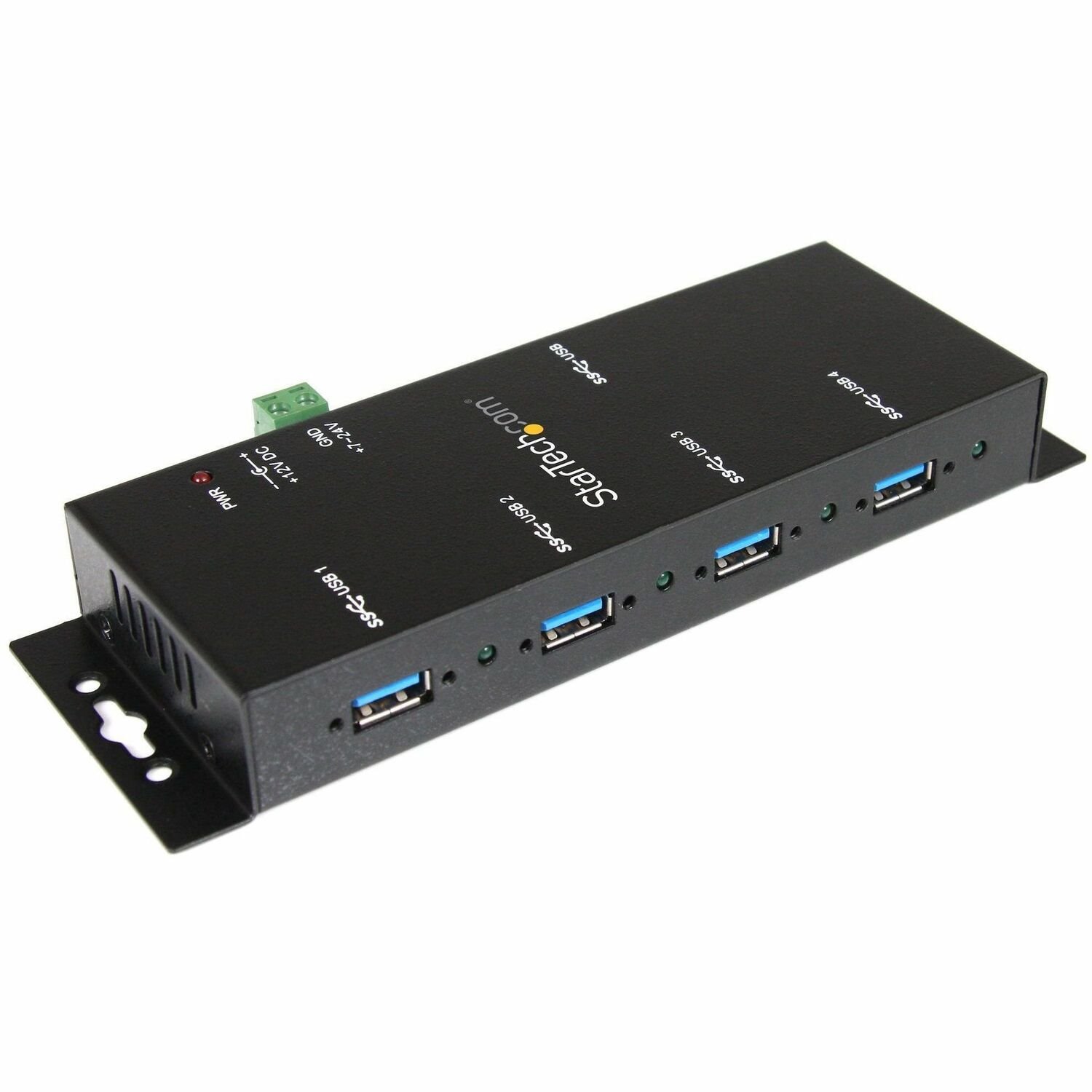 StarTech.com 4-Port USB 3.0 Hub | Metalen Industriële USB-A Hub | Wand- of Bureau Monteerbaar | TAA Compliant USB Data Extender Hub