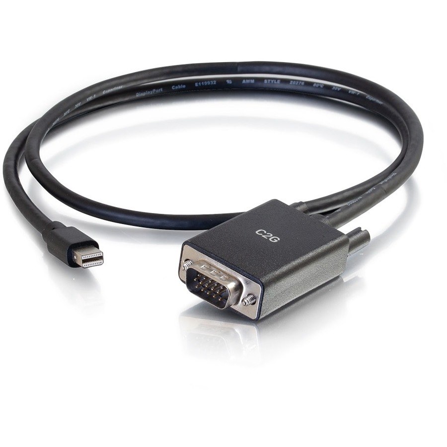 C2G 6ft Mini DisplayPort to VGA Adapter Cable Black