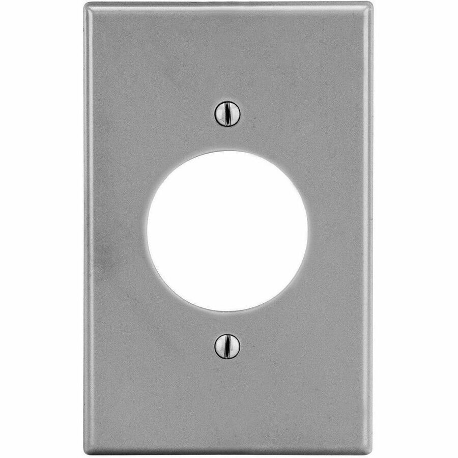 Hubbell Wallplate, 1-G, 1.60 Opng, GY