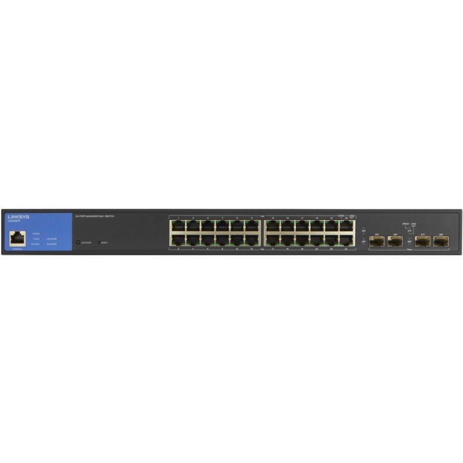 Linksys 24-Port Managed Gigabit PoE+ Switch with 4 1G SFP Uplinks