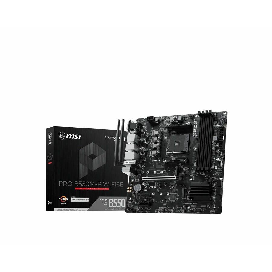 MSI B550M-P WIFI6E Gaming Desktop Motherboard - AMD B550 Chipset - Socket AM4 - Micro ATX