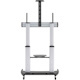 Manhattan TV & Monitor Mount, Trolley Stand, 1 screen, Screen Sizes: 60-100" , Silver/Black, VESA 200x200 to 800x600mm, Max 100kg, Height adjustable 1200 to 1685mm, Camera and AV shelves, Aluminium, LFD, Lifetime Warranty