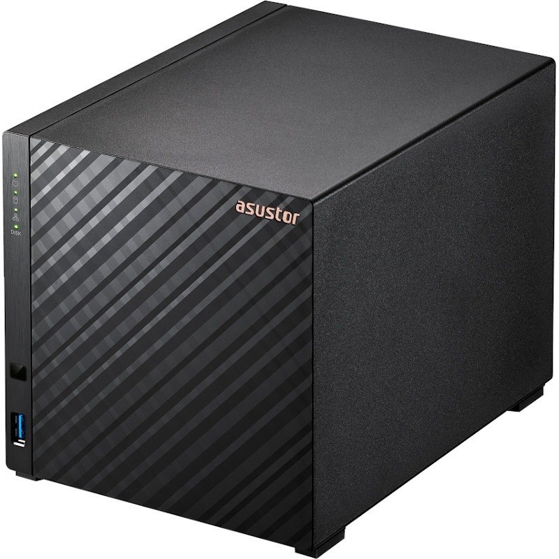 Asustor Drivestor 4 AS1104T - 4 Bay NAS, 1.4GHz Quad Core, Single 2.5GbE Port, 1GB RAM DDR4, Network Attached Storage, Personal Private Cloud (Diskless)