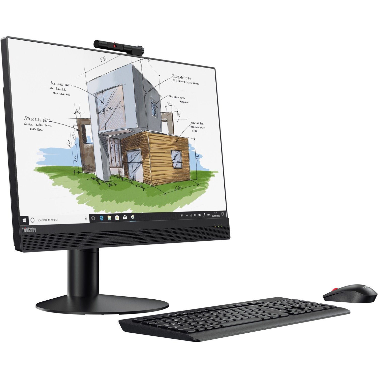 Lenovo ThinkCentre M920z 10S6002CUS All-in-One Computer - Intel Core i5 8th Gen i5-8500 - 8 GB - 256 GB SSD - 23.8" - Desktop - Business Black