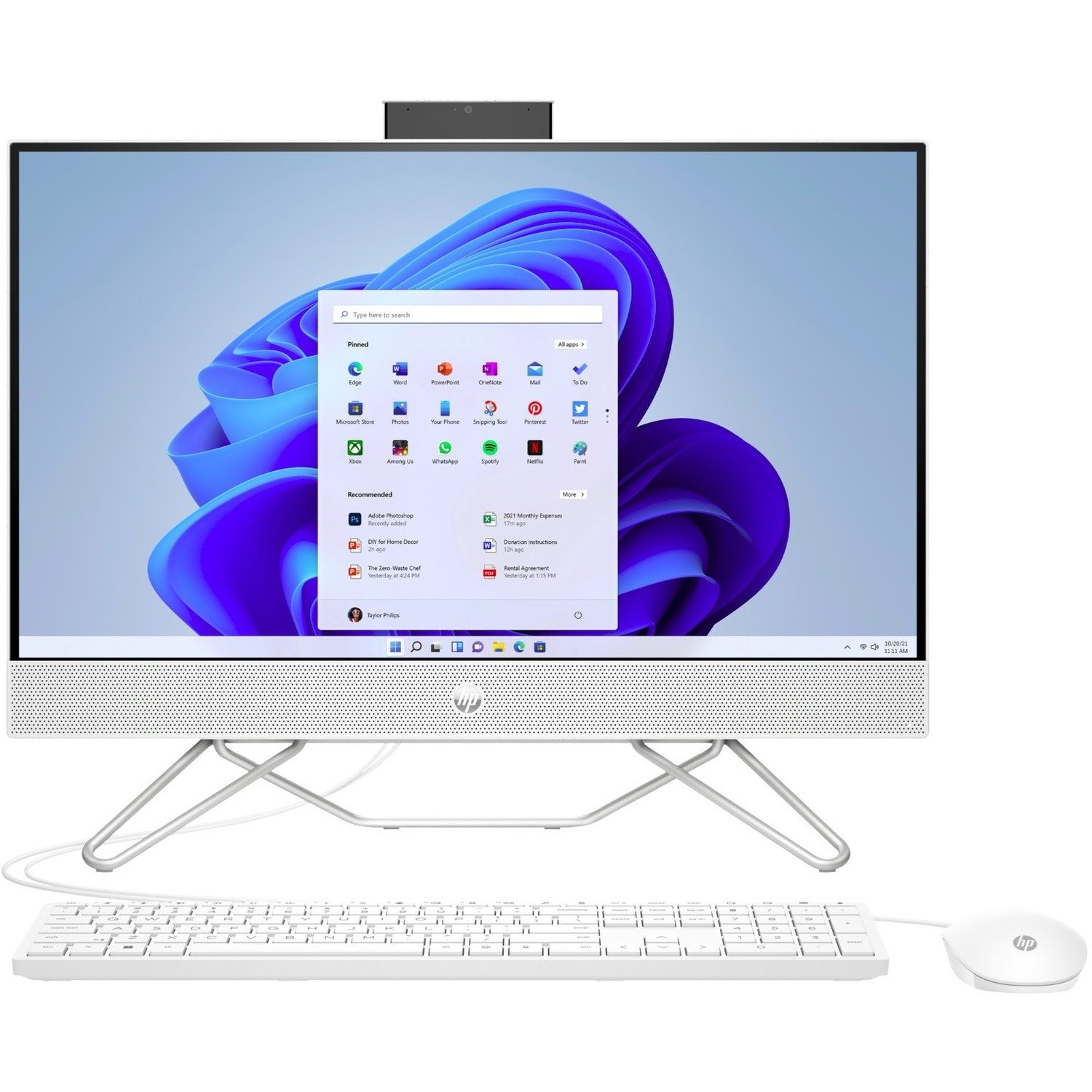 HP 24-cb1140 All-in-One Computer - AMD Ryzen 5 5625U - 8 GB - 512 GB SSD - 23.8" Full HD Touchscreen - Desktop