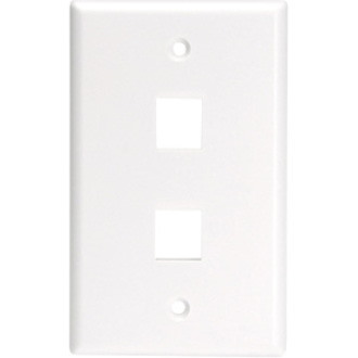 Leviton QuickPort Wallplate for Large Connectors, Single Gang, 2-Port, White