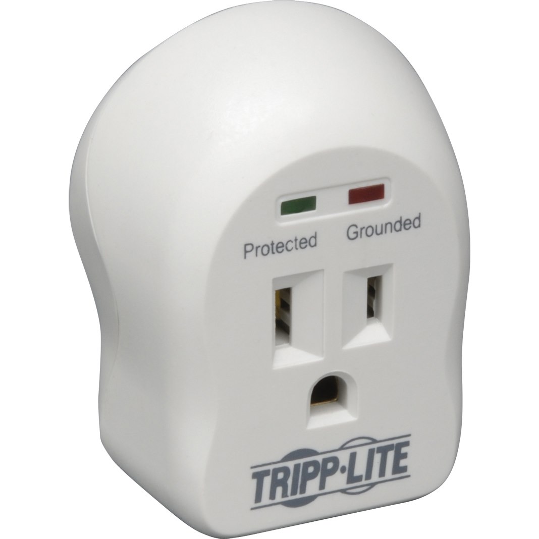 Eaton Tripp Lite Series 1-Outlet Personal Surge Protector, Direct Plug-In, 600 Joules, 2 Diagnostic LEDs