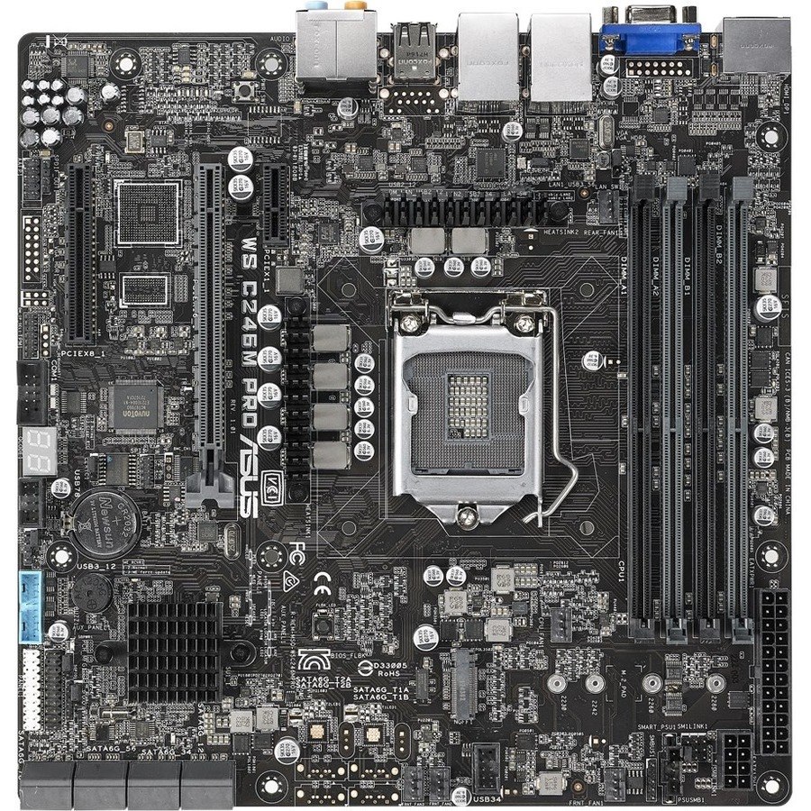 Asus WS C246M PRO Workstation Motherboard - Intel C246 Chipset - Socket H4 LGA-1151 - Micro ATX
