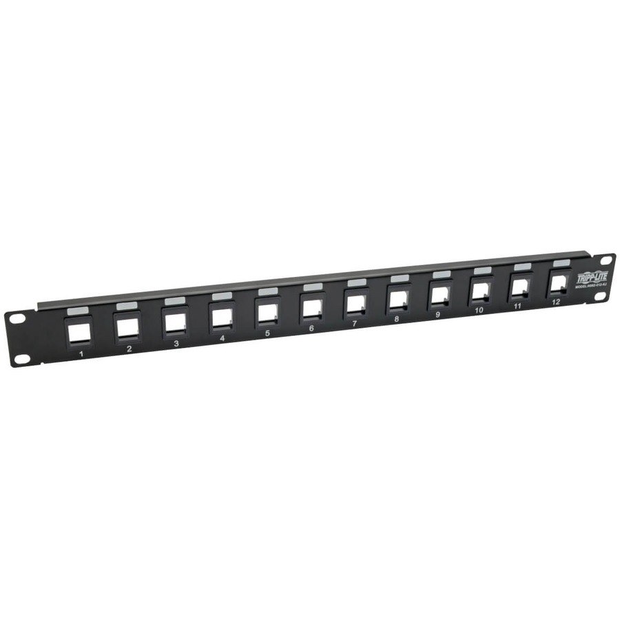 Eaton Tripp Lite Series 12-Port 1U Rack-Mount Unshielded Blank Keystone/Multimedia Patch Panel, RJ45 Ethernet, USB, HDMI, Cat5e/6