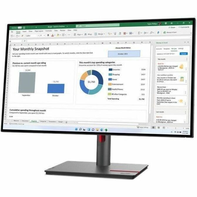 Lenovo ThinkVision P27q-30 27" Class WQHD LED Monitor - 16:9