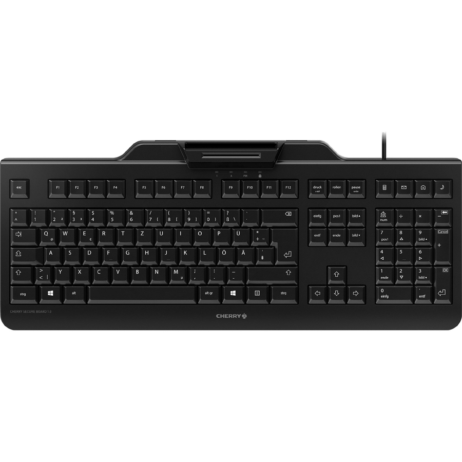 CHERRY SECURE BOARD 1.0 Keyboard - Cable Connectivity - USB Interface - German - QWERTZ Layout - Black