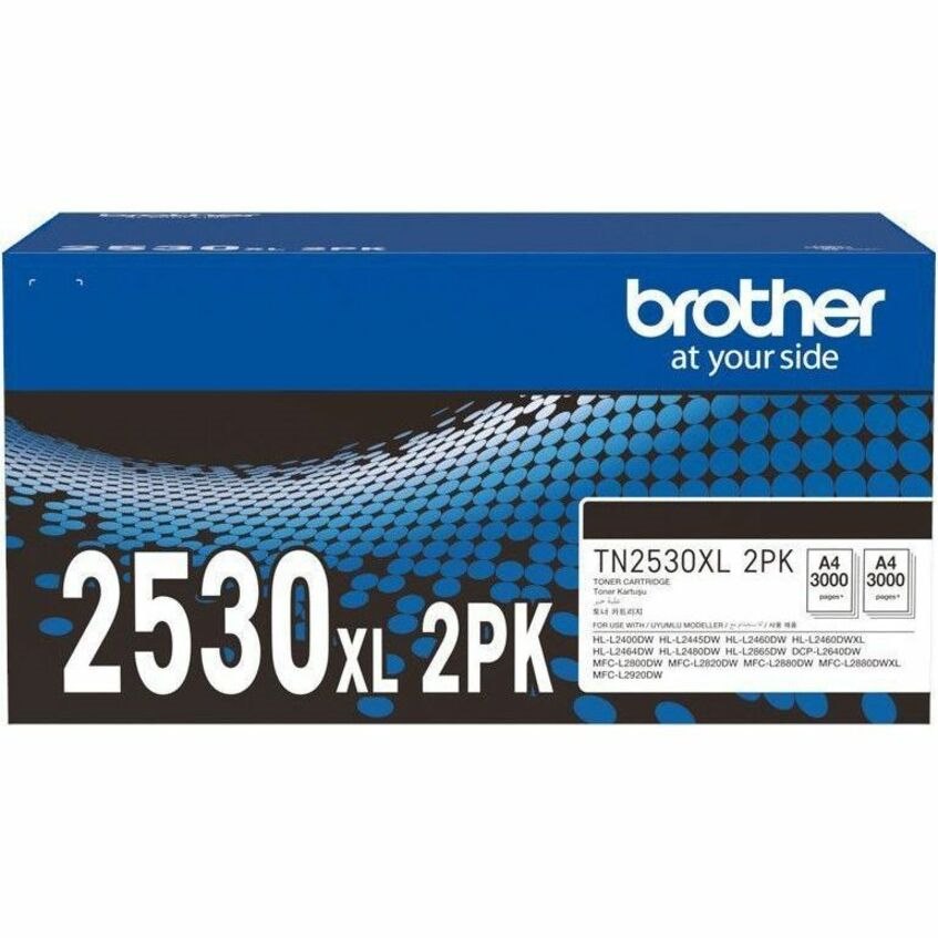 Brother TN2530XL2PK Original High Yield Laser Toner Cartridge - Black - 2 Pack