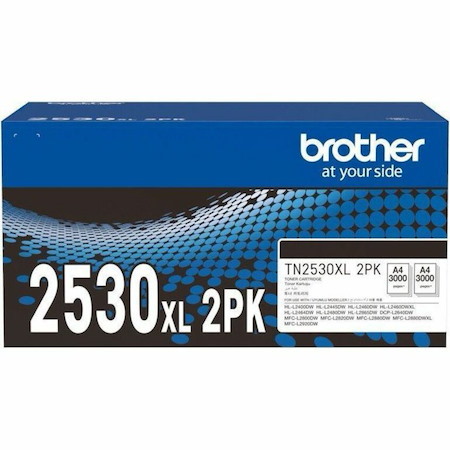 Brother TN2530XL2PK Original High Yield Laser Toner Cartridge - Black - 2 Pack