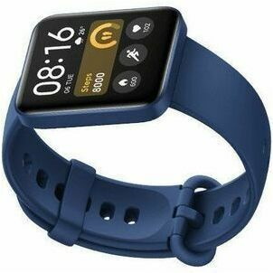 Redmi Watch 2 Lite Smart Watch - Square Case Shape - Black Body Color - Blue Band Color - Thermoplastic Polyurethane (TPU) Band Material