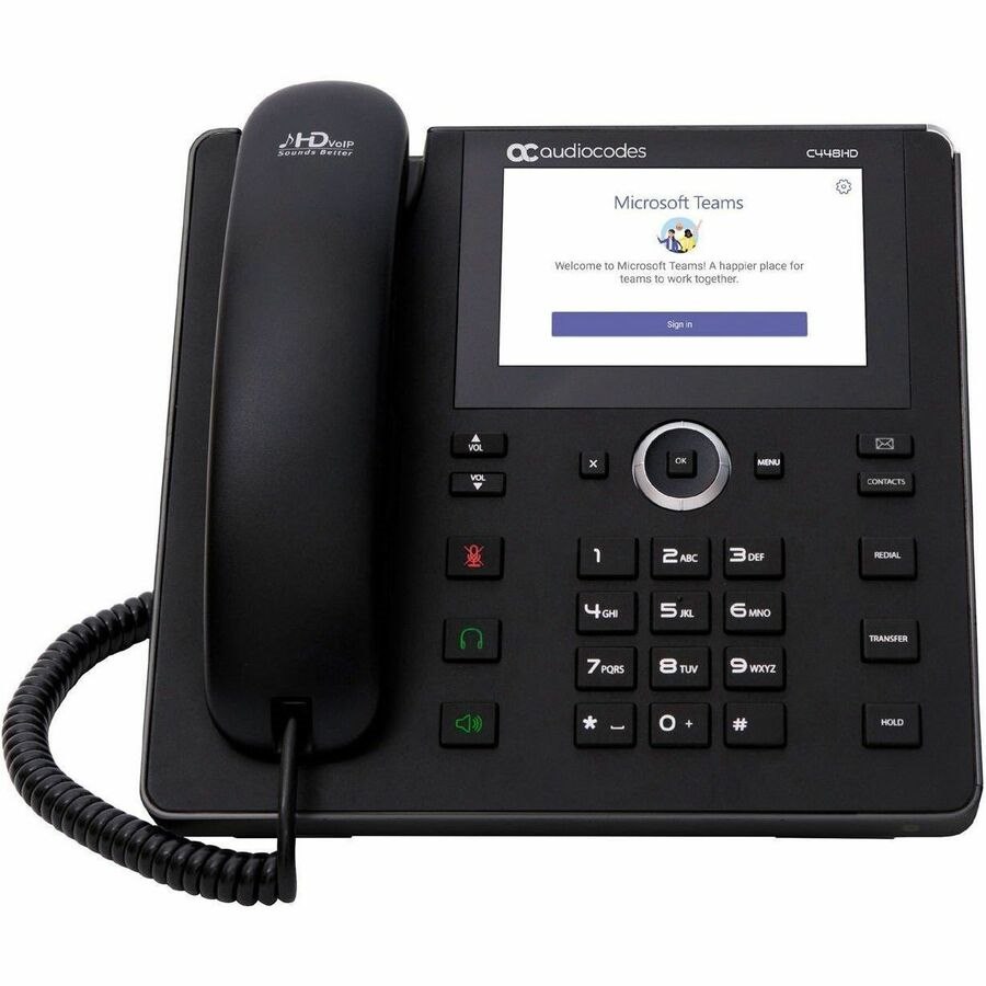 AudioCodes C448HD IP Phone - Corded - Corded - Wall Mountable, Desktop - Black