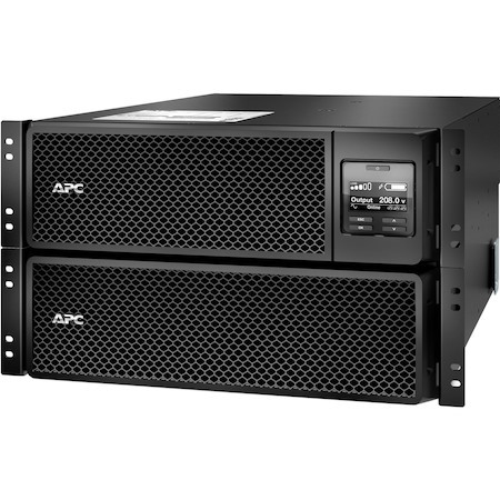 APC Smart-UPS On-Line, 8kVA/8kW, Rackmount 6U, 208V, 6x C13+4x C19 IEC outlets, Network Card+SmartSlot, Extended runtime, W/ rail kit