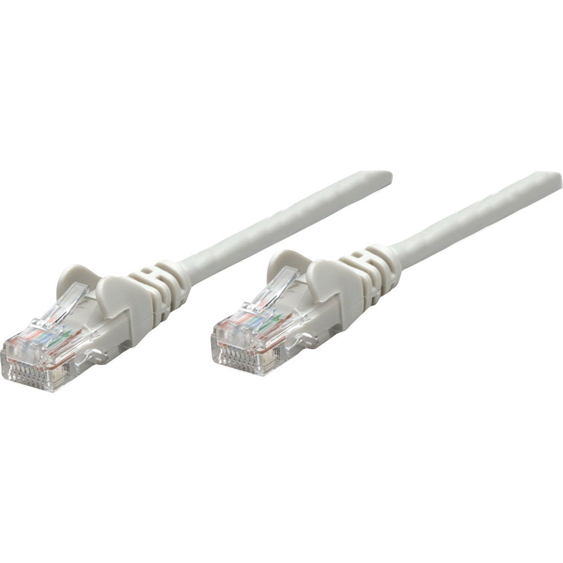 Intellinet Network Patch Cable, Cat5e, 1m, Grey, CCA, U/UTP, PVC, RJ45, Gold Plated Contacts, Snagless, Booted, Lifetime Warranty, Polybag