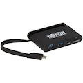 Tripp Lite by Eaton 4-Port USB-C Hub with Self-Storing Cable, USB 3.x (5Gbps), 2x USB-A, 2x USB-C, 100W PD Charging, Black