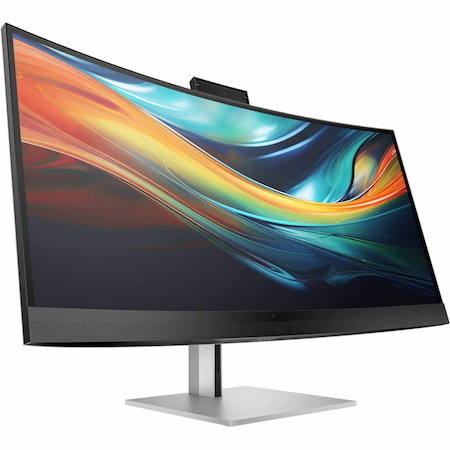 HP 740pm 40" Class Webcam 5K2K WUHD Curved Screen LED Monitor - 21:9 - Black, Silver