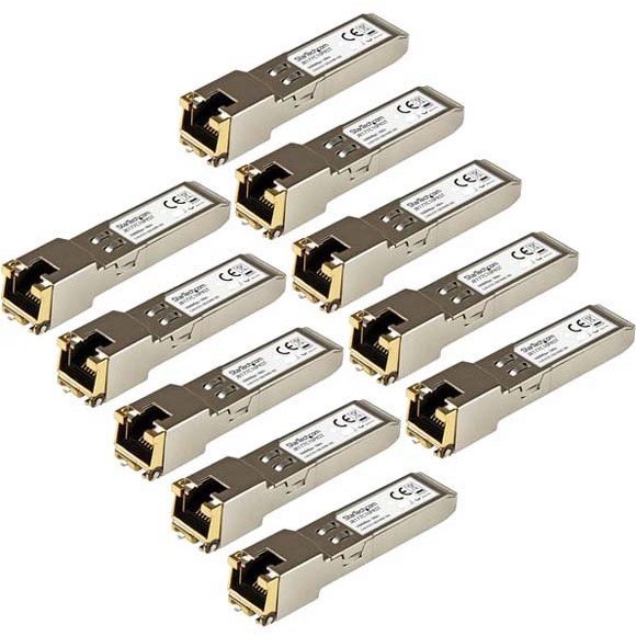 StarTech.com 10 pack HPE J8177C Compatible SFP Module - 1000BASE-T - 1GE Gigabit Ethernet SFP SFP to RJ45 Cat6/Cat5e - 100m