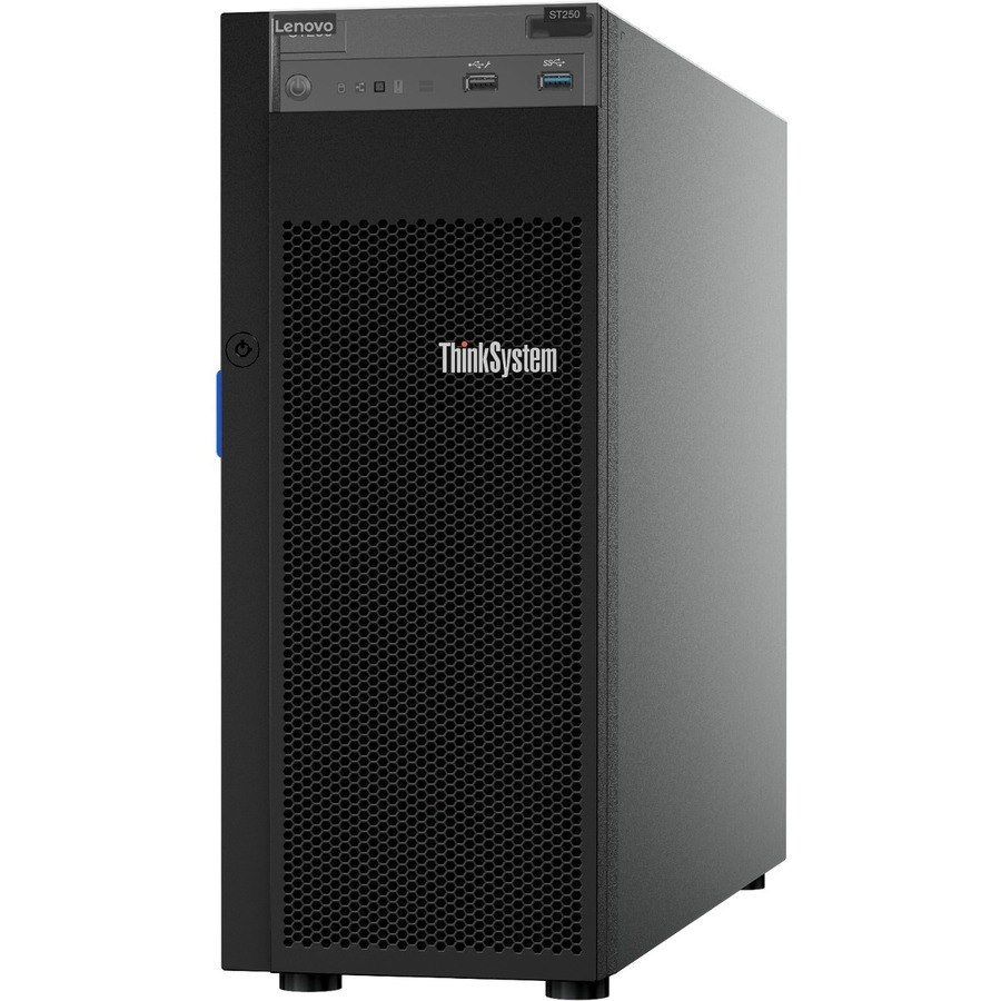 Lenovo ThinkSystem ST250 7Y45A01UAU 4U Tower Server - 1 x Intel Xeon E-2176G 3.70 GHz - 16 GB RAM - Serial ATA/600 Controller