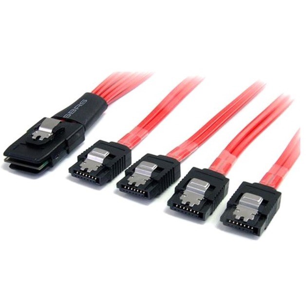 StarTech.com 1m Serial Attached SCSI SAS Cable - SFF-8087 to 4x Latching SATA