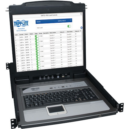 Eaton Tripp Lite Series NetDirector 8-Port 1U Rack-Mount Console KVM Switch with 19-in. LCD + 8 PS2/USB Combo Cables; TAA Compliant