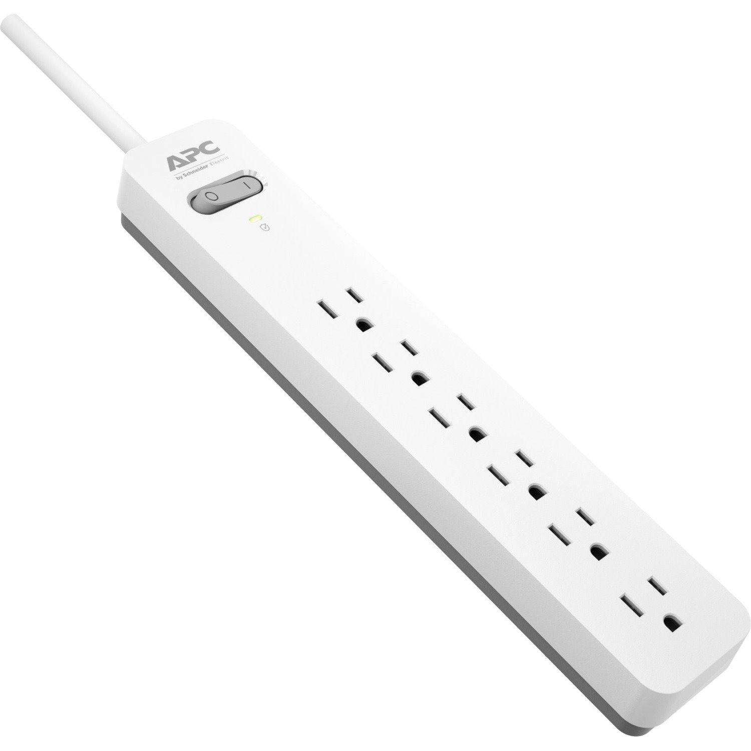 APC by Schneider Electric Essential SurgeArrest 6 Outlet 6 Foot Cord 120V, White and Grey