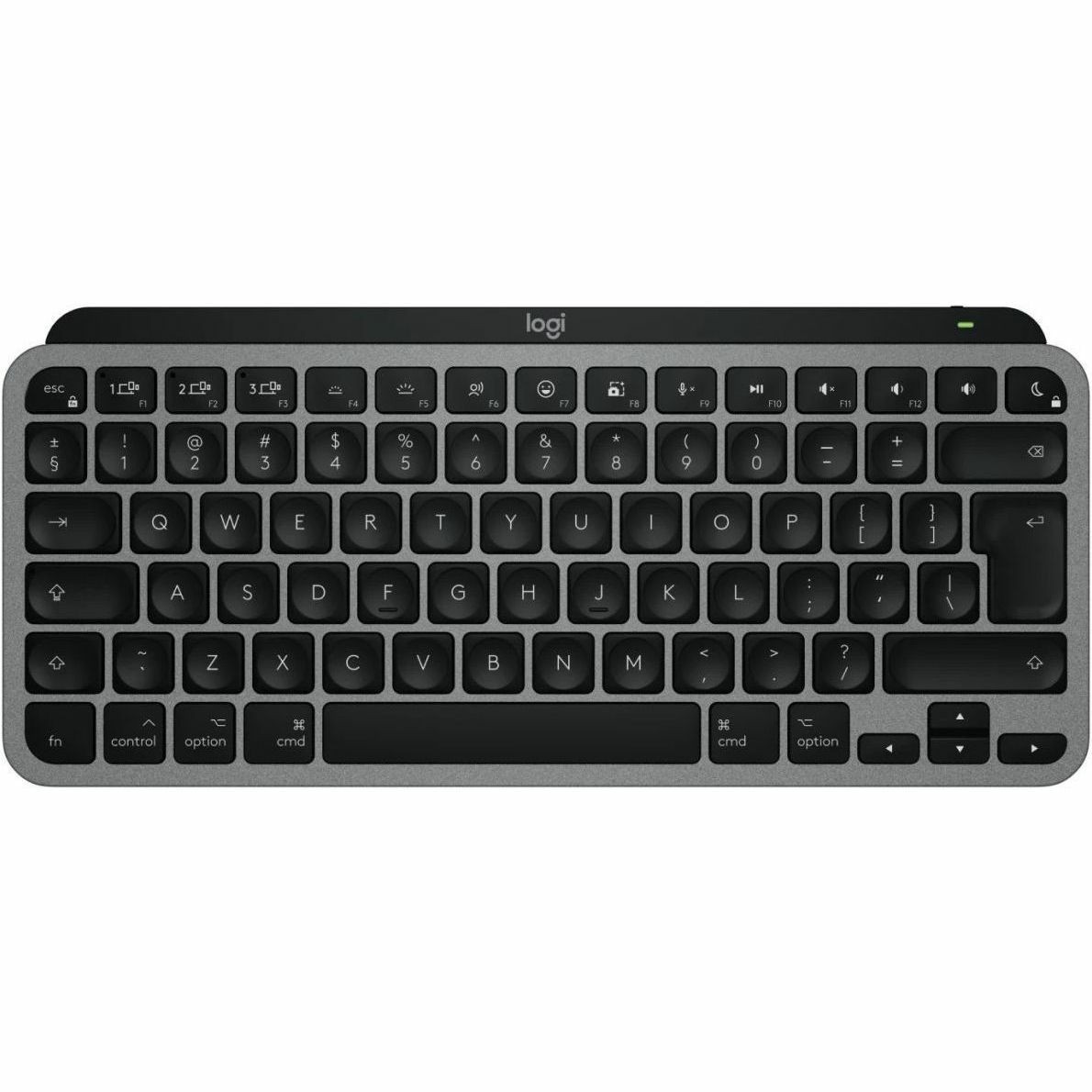 Logitech MX Keys Mini for Mac Keyboard - Compact - Wireless Connectivity - USB Interface - English (US) - QWERTY Layout - Space Gray