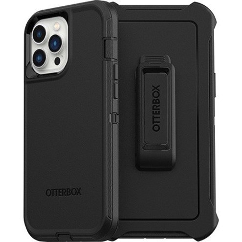 OtterBox Defender Rugged Carrying Case (Holster) Apple iPhone 13 Pro Max, iPhone 12 Pro Max Smartphone - Black