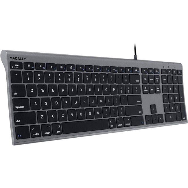 Macally Ultra Slim USB-C Wired Space Gray Keyboard for Mac