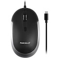 Macally USB-C Optical Quiet Click Mouse for Mac/PC Black & Space Gray