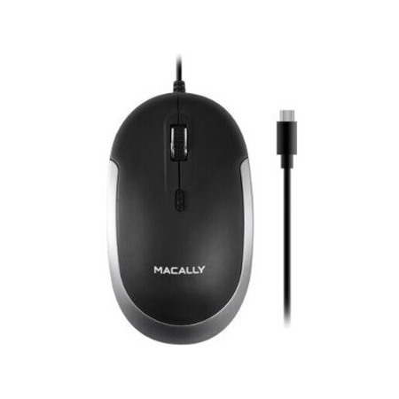 Macally USB-C Optical Quiet Click Mouse for Mac/PC Black & Space Gray