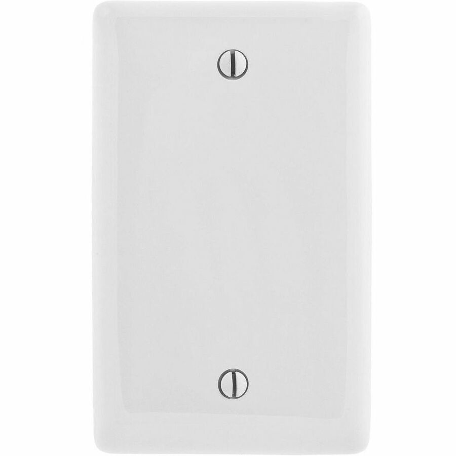 Bryant Wallplates and Box Covers, Wallplates, Nylon, 1-Gang, Jumbo, Blank, White