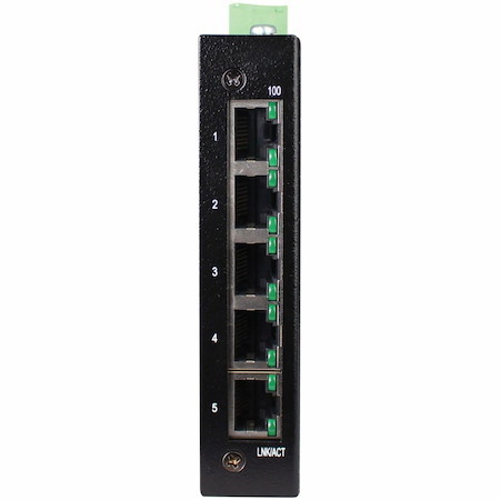 Eaton Tripp Lite Series 5-Port Unmanaged Industrial Ethernet Switch - 10/100 Mbps, Ruggedized, -40° to 75°C, EIP QoS, DIN/Wall Mount, TAA