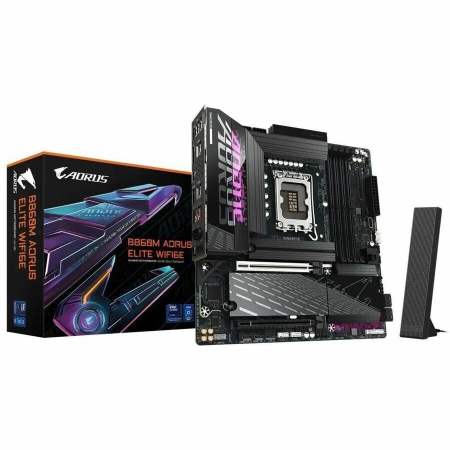 GIGABYTE Ultra Durable B860M AORUS ELITE WIFI6E Gaming Desktop Motherboard - Intel B860 Chipset - Socket LGA-1851 - Micro ATX