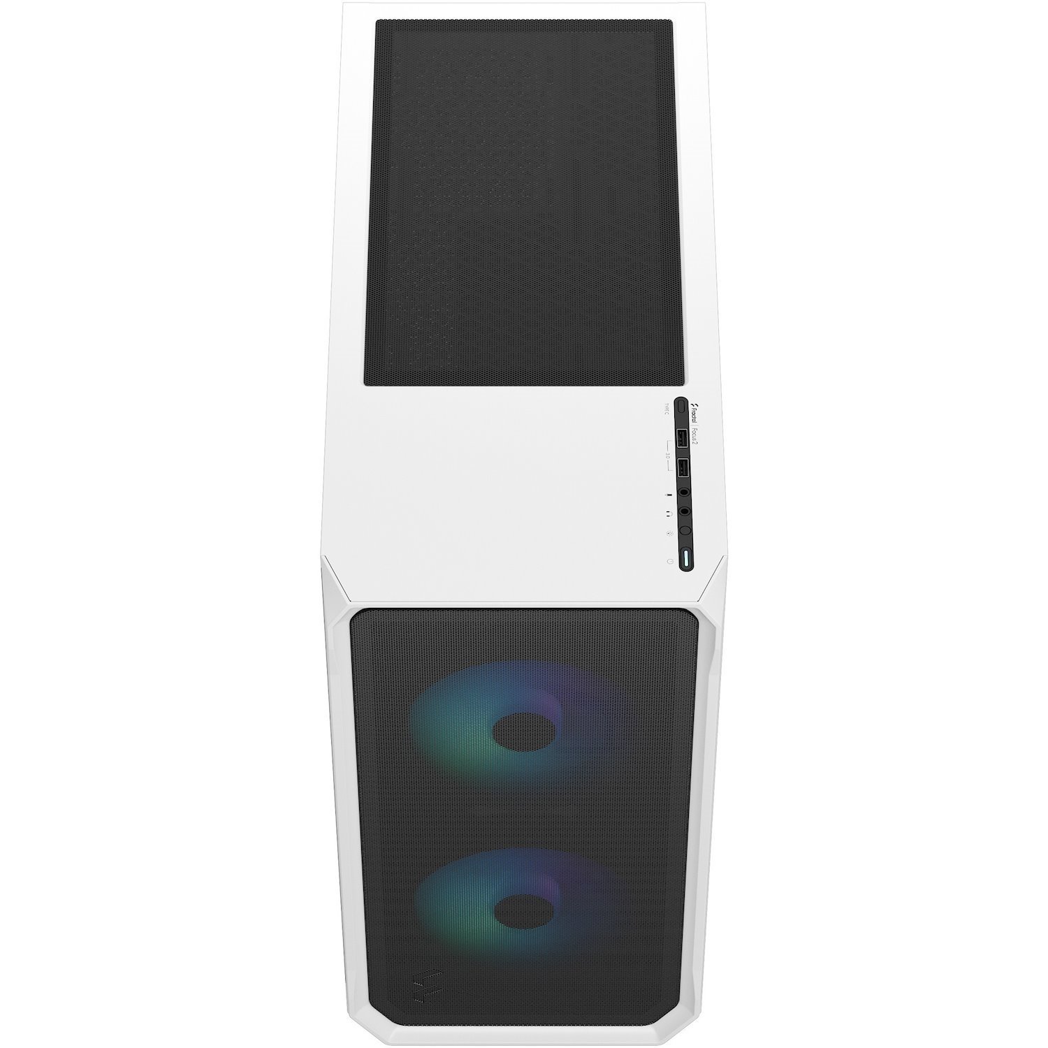 Fractal Design Focus 2 RGB Computer Case - Mini ITX, Mini ATX, ATX Motherboard Supported - Tower - Tempered Glass, Steel, Mesh - White