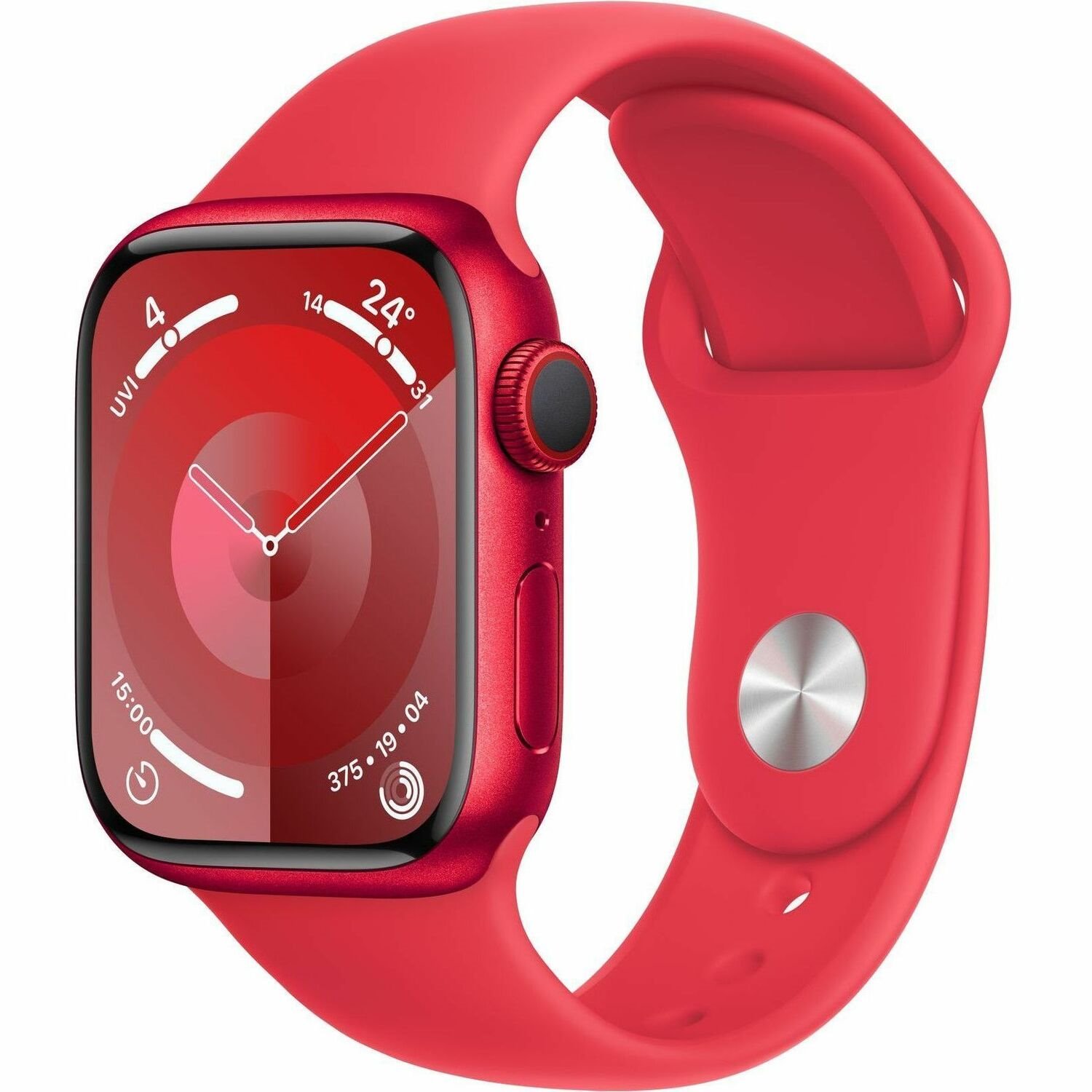 Apple Watch Series 9 Smart Watch - 41 mm Case Height - 35 mm Case Width - Red Case Color - Red Band Color - Glass Body Material - Aluminium Case Material - Wireless LAN - LTE, UMTS