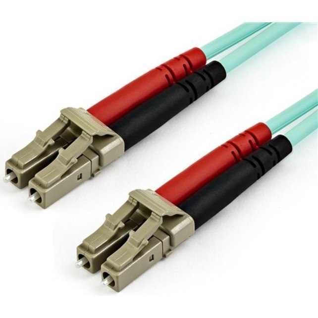 StarTech.com 15m (50ft) LC/UPC to LC/UPC OM3 Multimode Fiber Optic Cable, Full Duplex 50/125 Zipcord, 100G, LSZH Fiber Jumper Cord