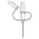 StarTech.com 1m USB Multi Charging Cable - Braided - Apple MFi Certified - USB 2.0 - Charge 1x device at a time - For USB-C or Lightning devices attach the corresponding connector of the cable to the Micro-USB connector and plug into your device - For Micro-USB devices plug the middle connector into your device