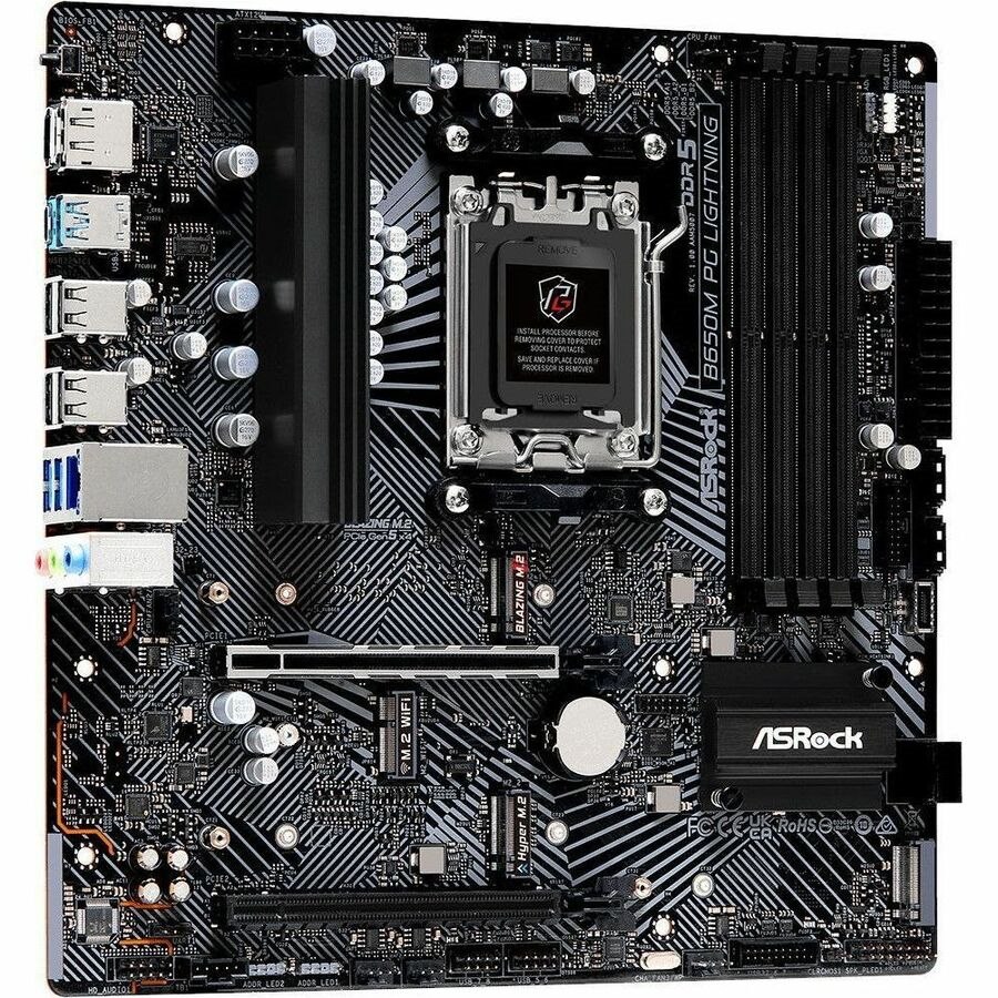 ASRock B650M PG Lightning Gaming Desktop Motherboard - AMD B650 Chipset - Socket AM5 - Micro ATX