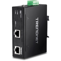 TRENDnet Hardened Industrial Gigabit PoE+ Injector, DIN-Rail, Wall Mount, IP30 Rated Housing, DIN-rail & Wall Mounts Included, TI-IG30