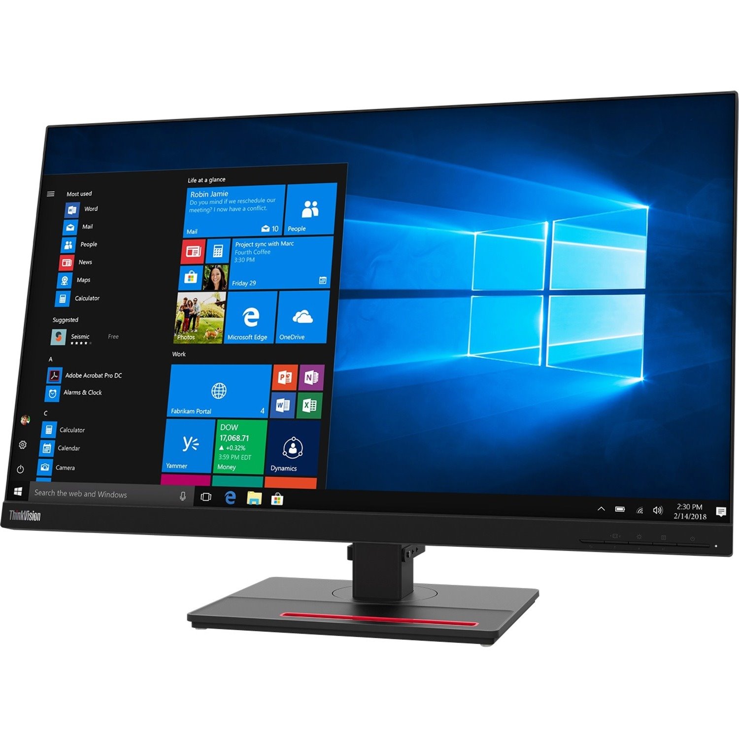 Lenovo ThinkVision T27q-20 27" Class WQHD LCD Monitor - 16:9 - Raven Black