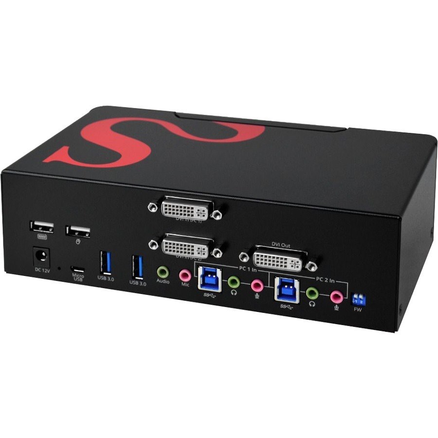 SIIG 2-Port DVI Dual-Link Smart Console Switch with USB 3.0 Multi-Media