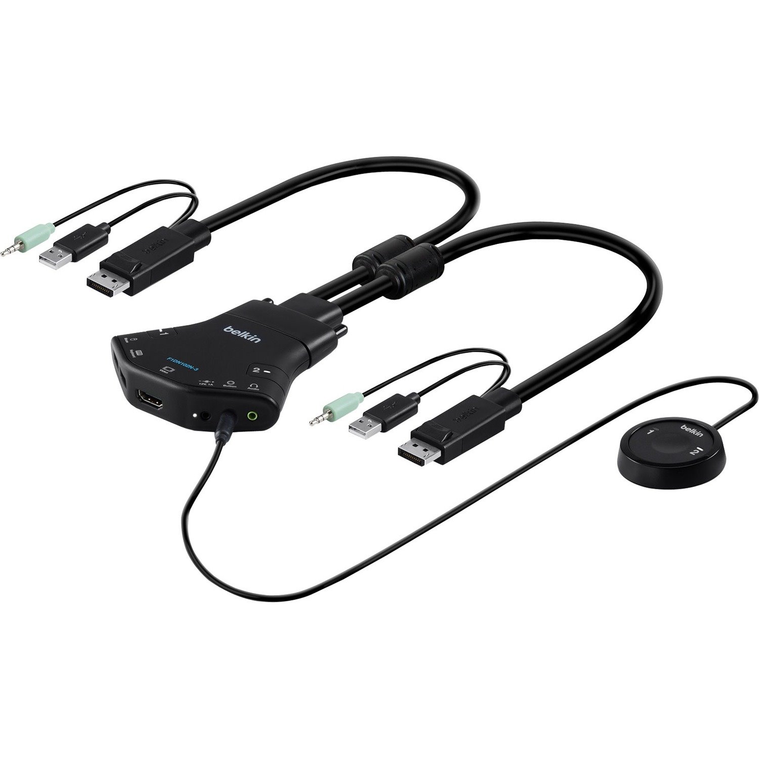 Belkin Secure 2-port Flip DP KVM with Audio, PP 3.0