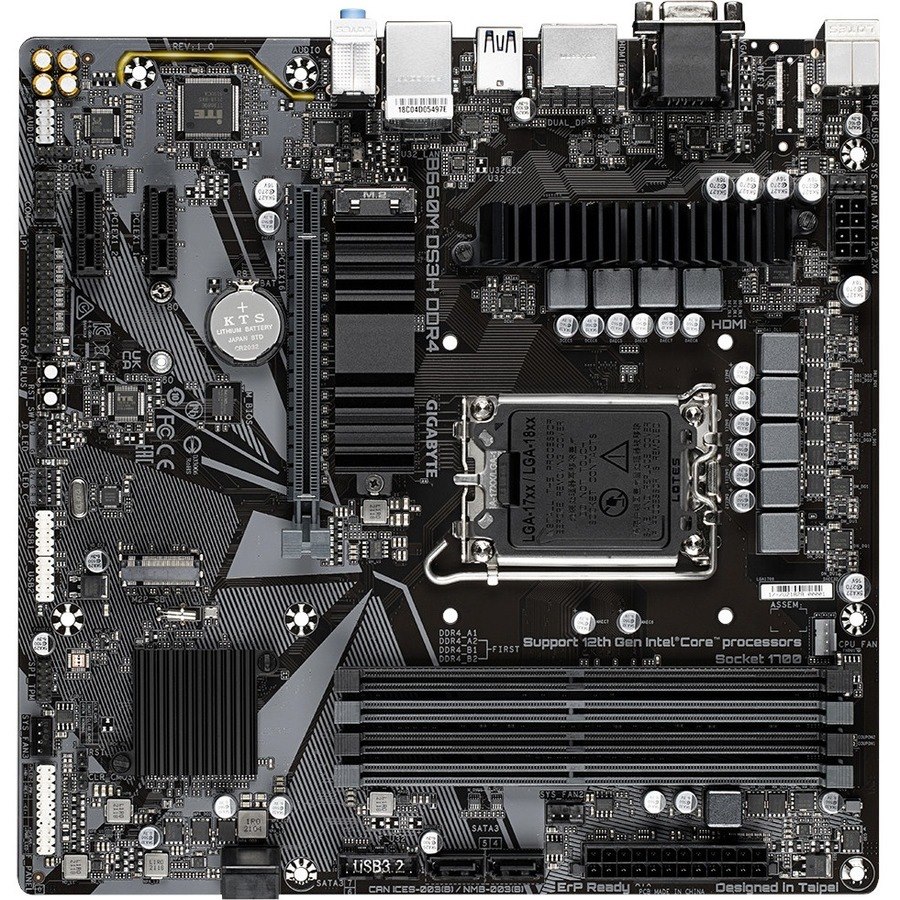 GIGABYTE Ultra Durable B660M DS3H DDR4 Desktop Motherboard - Intel B660 Chipset - Socket LGA-1700 - Intel Optane Memory Ready - Micro ATX