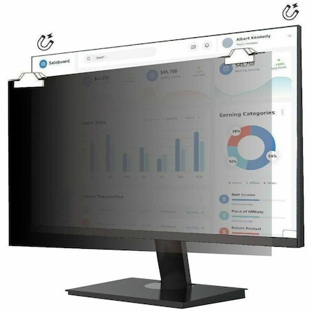 V7 ScreenSentry PS240WAM Anti-glare Privacy Screen Filter - TAA Compliant