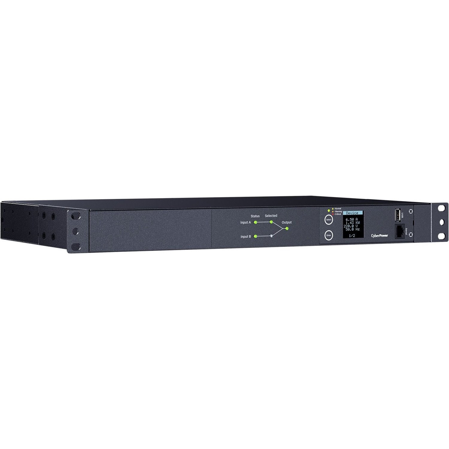 CyberPower PDU24004 Single Phase 200 - 240 VAC 15A Metered ATS PDU